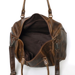 Bolsa de Lona de Cuero Hecha a Mano de Primera Calidad |   Bolsa de Viaje de Fin de Semana de Cuero Vacuno de Grano Completo |   Bolsa Deportiva de Gran Capacidad para Gimnasio y Aire Libre - Product Image 6