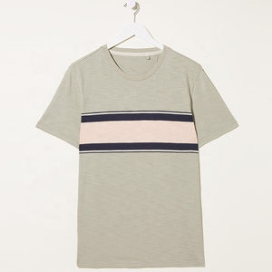 Camisetas al por mayor con diseño de rayas, cuello redondo, unisex, lisas, 100% algodón, manga corta para hombre, con la mejor calidad a bajo precio. - Product Image 1