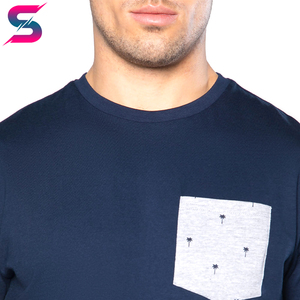 Conjunto de Camiseta Azul Marino con Cuello Redondo y Bolsillo Blanco y Pantalones Cortos con Estampado de Puntos, Ropa Casual de Verano, 100% Algodón, Tejido Transpirable - Product Image 6