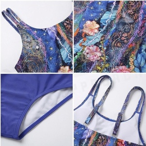 Women's Floral Print Tankini Swimwear Set With Ruffled Top And High Waist Bottoms - Product Image 4