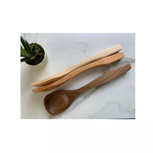 Wooden <b>Small</b> Round Spoon Long Handle <b>Mirror</b> Polish Eco Friendly Kitchen Restaurant Wedding Use - Product Image 4