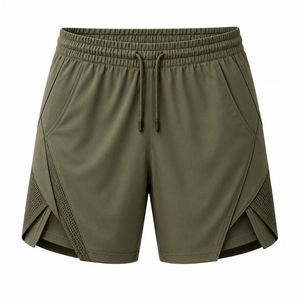 Shorts de sport pour homme, écologiques, couleur unie, séchage rapide, respirants, anti-plis, avec cordon de serrage à la taille et poches - Product Image 3