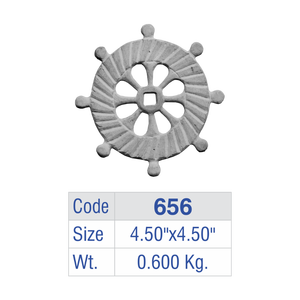 Maritime Wheel Aluminum Balcony Railing Panel Cast <b>Iron</b> Fan Grooved Rim Fence Insert Luxury Villa Guardrail Steer Crest Medallio - Product Image 6
