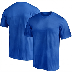 Camiseta Deportiva de Verano para Hombre, Color Azul Rey, Lisa, Roja, de Spandex/Poliéster, Corte Regular, Transpirable, de Secado Rápido, Cuello Redondo - Product Image 1