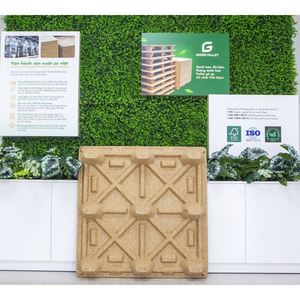 Paleta Verde de Una Sola Cara 1200x800x130mm, Paleta de Madera Prensada Ligera, Reciclable, Encajable en 4 Direcciones, Fabricada en Vietnam para Carga - Product Image 4