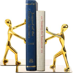 Modern Heavy-Duty Bookends Elegant Design Premium SCULPTURE Metal <b>Book</b> Holder Aluminium <b>Book</b> Organization for Office Decorative - Product Image 3