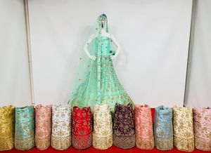 Zarna 16 Kali Heavy Glitter Can-Can Big Flare Exquisito vestido de novia Full Jarkan Stone Shisha Mirror Work Lehenga para adultos - Product Image 4