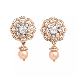Customized Rose Gold <b>Diamond</b> <b>Earrings</b> for Anniversary Engagement Gift Party and Wedding Occasion <b>Diamond</b> <b>Earrings</b> - Product Image 1
