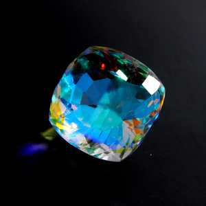 Topaze Mystique Arc-en-ciel Naturelle, Coupe Coussin, 2,00 carats, Pierre Précieuse Libre pour la Fabrication de Bijoux, ZUBEDA GEMS JEWELRY, Expertise tierce - Product Image 2