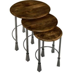 Elegante juego de mesas nido de metal para espacios pequeños, muebles de sala de estar y decoración de apartamentos contemporáneos. - Product Image 6