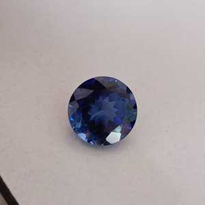 Venta al por mayor de fábrica: Zafiro azul redondo creado en laboratorio, gema suelta de claridad brillante, piedra de joyería premium, calidad de exportación a granel. - Product Image 1