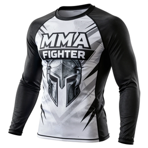 เสื้อรัดกล้ามเนื้อแขนยาวสำหรับนักกีฬา MMA แบบซับลิเมชั่นสำหรับผู้ชาย ผลิตจากโพลีเอสเตอร์ กระชับรูปร่าง ให้ประสิทธิภาพสูง - Product Image 2
