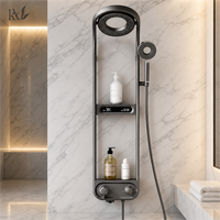 Ensemble de douche mural en laiton personnalisé OEM ODM avec affichage numérique, pommeau de douche pluie et douchette à main pour projets hôteliers - Fabricant