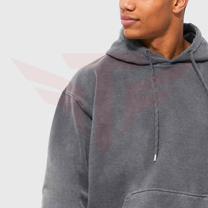 Sudadera con Capucha Oversize para Hombre, de Poliéster/Algodón, Forro Polar, Cortavientos, Lavado Ácido, Estilo Urbano, Casual, con Bolsillos, Tejido de Punto, Corte Regular - Product Image 6