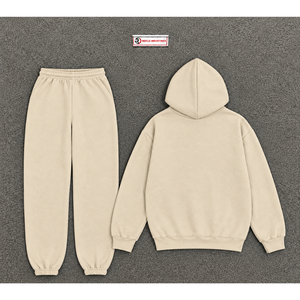 Conjunto Deportivo Personalizado con Estampado de Estrellas Beige, Sudadera con Capucha Extra Grande y Pantalones Jogger para Hombre, Ropa Deportiva Casual al por Mayor - Product Image 6
