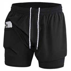 Men's Sportswear Training Shorts Quick Dry Workout Fitness Jogging <b>Athletic</b> Shorts 2 in 1 Running & GYM Shorts - Product Image 2
