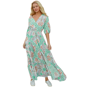 Vestido Largo Maxi para Mujer, Estampado Floral, Ropa de Moda - Product Image 2