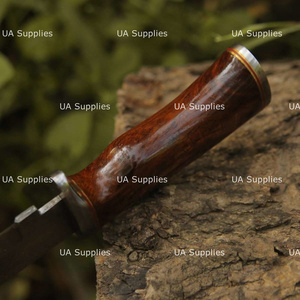 Couteau de chasse Bowie à lame fixe en acier Damas fait main, pointe tombante, manche en bois, épaisseur 0,5 mm, longueur totale 15 pouces, fabrication OEM - Product Image 4