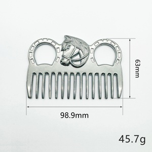 Cepillo de acero inoxidable para caballos con mango, peine de metal reutilizable para el cuidado y aseo de animales, peine para el aseo de caballos con mango, peine para ovejas - Product Image 6