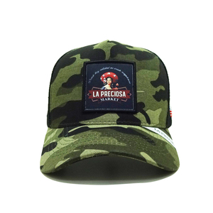 Casquette de camionneur pour adulte, structurée, en maille camouflage, avec 5 patchs tissés réglables, fabriquée au Vietnam, pour performance, mode et extérieur - Product Image 1
