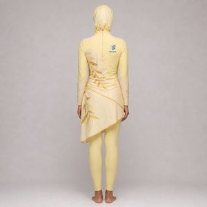 Ensemble Burkini Modeste 4 Pièces pour Femme – Couleur Unie, Décontracté, Couverture Complète, Manches Longues, Pantalon, Écologique, Respirant, Tenue de Plage - Product Image 2