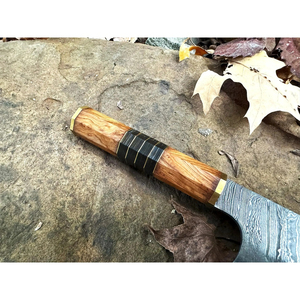 Cuchillo de Chef Artesanal Personalizado de Burraq ENTERPRISES, Hoja de Acero de Damasco de 7 Pulgadas y 3.0 mm de Grosor, Mango de Madera, Funda de Cuero, NUEVO, Regalo - Product Image 5