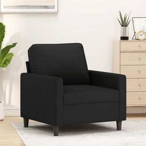 Fauteuil simple en velours noir 100% polyester avec structure métallique pour salon - Product Image 1