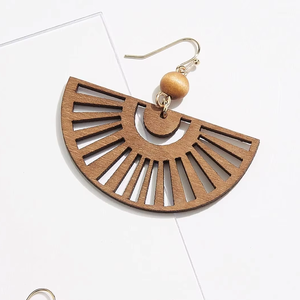 Customized Eco-Friendly Wood <b>Earring</b> Design Polished Wire <b>Hooks</b> and Blanks for Woman Irregular Shape Modern - Product Image 1