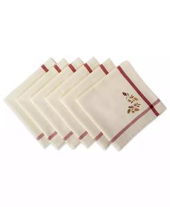 Angolo ricamato foglie d'autunno con tovagliolo di bordo, Set di 6 | Importazioni di Design - Product Image 1