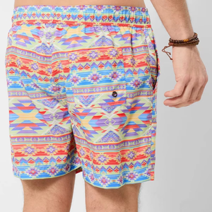Men's Geometric Print <b>Board</b> Shorts Quick Dry Drawstring Swimwear Casual Short Shorts 100% Polyester Vibrant Colors - Product Image 4