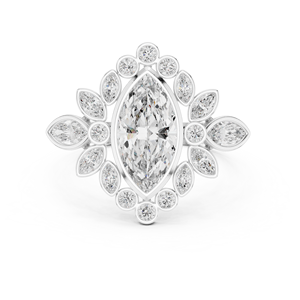 Bague de fiançailles et de mariage SATVIK RATNA 1,5 CT en diamant de laboratoire taille marquise, plaqué or 18K/14K/10K, certifiée IGI, design tendance avec sertissage clos - Product Image 4