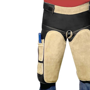 Premium Quality Leather Chaps for Horse Riding Western Style Professional Leather Chaps Elasticated Horse Riding Farrier Chaps - Product Image 4