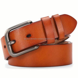 Cinturón Casual de Cuero Genuino Negro, Marrón o Bronceado de Alta Calidad para Hombre, para Jeans y Pantalones, con Hebilla de Aleación de Zinc Plateada Mate - Product Image 4