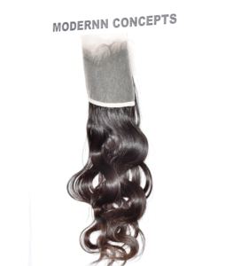 Cabello Humano Natural Virgen 100% al por Mayor, con Cutícula Alineada, Trama Genius, Frontal 13*4, Ondulado, de Templo Indio Negro Mink, Económico - Product Image 1