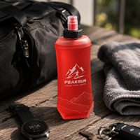 Botella de Agua Flexible de TPU sin BPA de 500 ml, Botella Plegable para Correr, Maratón y Trail Running