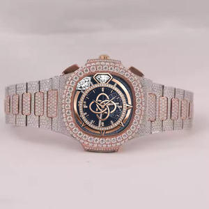 Reloj de Lujo con Diamantes Moissanite VVS para Hombre, Reloj de Pulsera de Acero Inoxidable Completamente Cubierto de Diamantes - Product Image 1