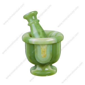 Mortero y Pilón de Ónix Verde de Nuevo Diseño, Juego de Mortero y Pilón de Mármol de Ónix Natural Hecho a Mano para Moler Especias en la Cocina - Product Image 4