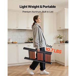 Scala Pieghevole Portatile in Alluminio a 3 Gradini, Capacità 150 kg, con Pedali Antiscivolo e Impugnatura Confortevole - Product Image 6