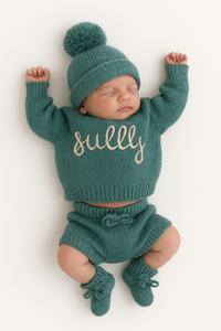 Ensemble cadeau de vêtements pour bébé, tenue en tricot doux pour nourrisson, vêtements chauds pour l'hiver, tissu confortable, production avec marquage personnalisé - Product Image 5