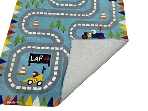 Tapis de haute touffeté 4x6 fait à la machine Super Design bleu tufté artisans indiens tufté disponible 8x10 9x12 10x14 12x15 - Product Image 4