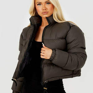 Veste matelassée en cuir de vachette et coton teint sur mesure pour femme, avec logo brodé personnalisé, grandes tailles, vente en gros - Product Image 6