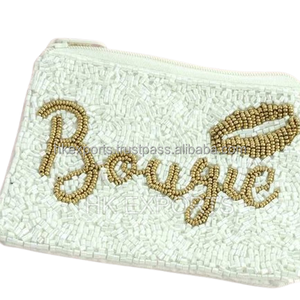 Handmade Beaded Coin <b>Purse</b> Leopard Pattern Zipper Pouch <b>Small</b> Wallet Bead Embroidery Clutch <b>Purse</b> Nylon Eco-Friendly for Women - Product Image 4