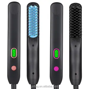 portable multifunctional men's thermal quick beard straightener electric heated curly hair straighten comb