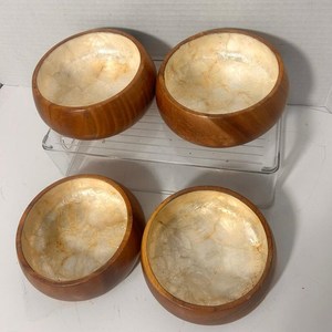 Tazón de Madera Hecho a Mano de Lujo con Interior de Concha de Perla Natural, Tazón de Servir de Madera de Primera Calidad para Frutas, Ensaladas, Postres y Aperitivos - Product Image 1