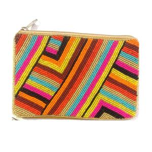 Porte-monnaie de luxe personnalisable avec broderie de perles florales et fermeture éclair, fait main, perlage artistique moderne, cadeau promotionnel - Product Image 4