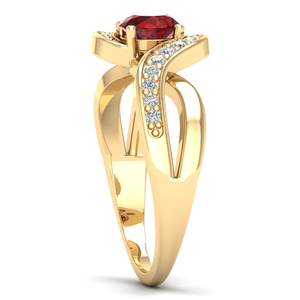 REYES ดีไซน์ใหม่ 925 เงินสเตอร์ลิงแหวนมอยซาไนต์สำหรับผู้หญิงประกายระยิบระยับรอบคัท 0.84 กะรัตพลอยโกเมนเครื่องประดับชั้นดี - Product Image 3