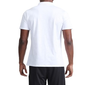 Polo de Manga Corta Blanco para Hombre, Algodón Oxford, Casual, Transpirable, Corte Regular, Diseño con Botones, Color Sólido, Estilo Tejido - Product Image 4