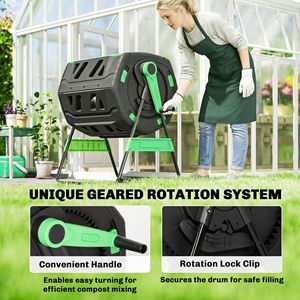 Composter a Doppia Camera da 53 Galloni Senza BPA per Uso Esterno in Giardino - Product Image 5