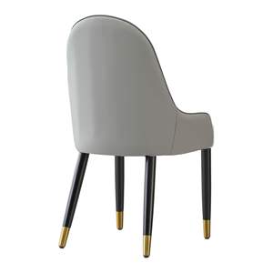 Modern <b>Faux</b> <b>Leather</b> <b>Dining</b> <b>Chairs</b> Set of 2 White and <b>Grey</b> with Metal Legs for Living <b>Dining</b> or Reception Room - Product Image 5