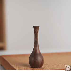 Vase créatif en bois massif, petit ornement de bureau, décoration naturelle pour la maison - Product Image 2